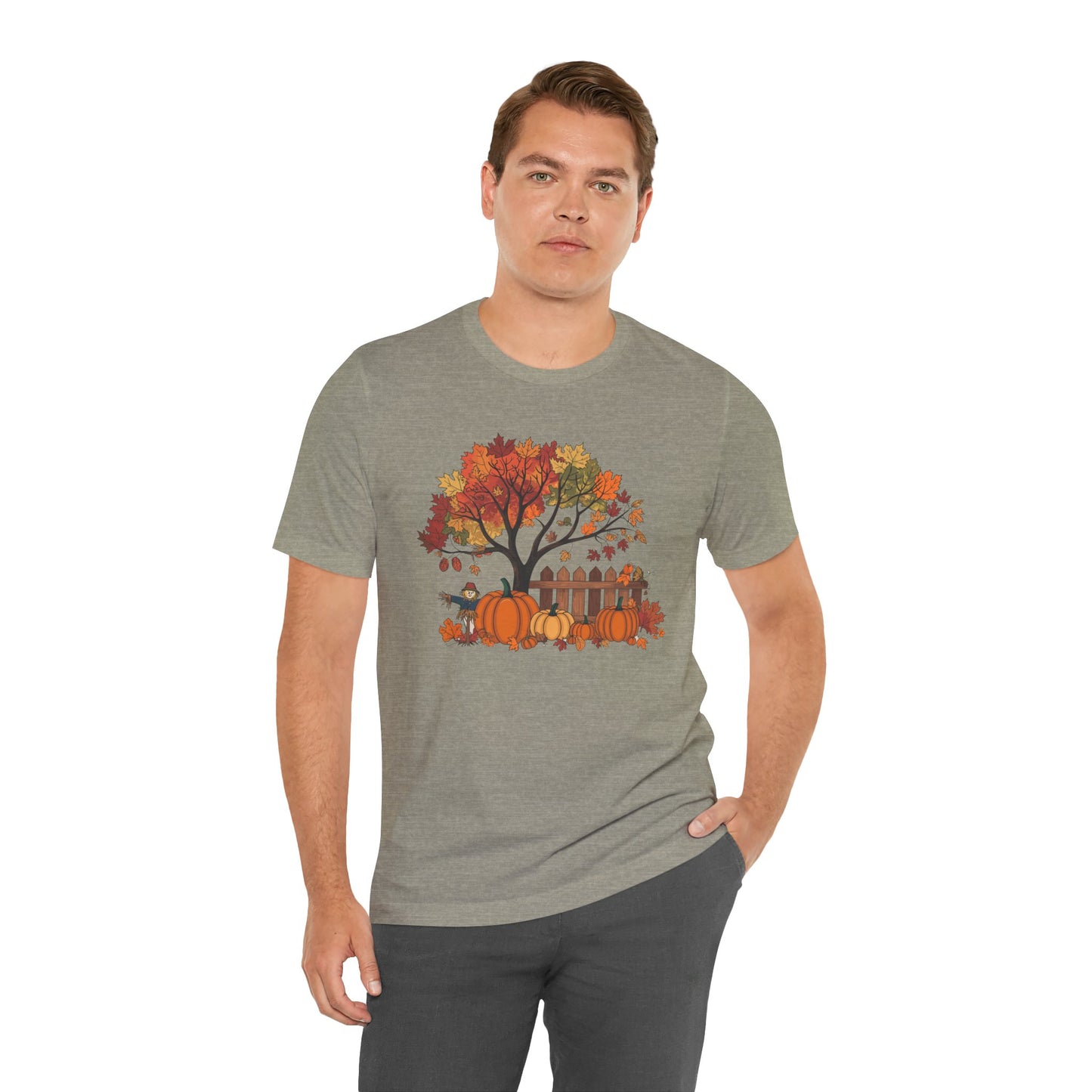 Camiseta gráfica con escena de otoño