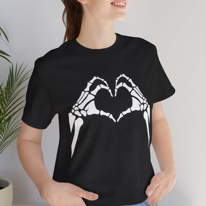 Skeleton Hands Heart Sign Halloween Women Girl T-Shirt