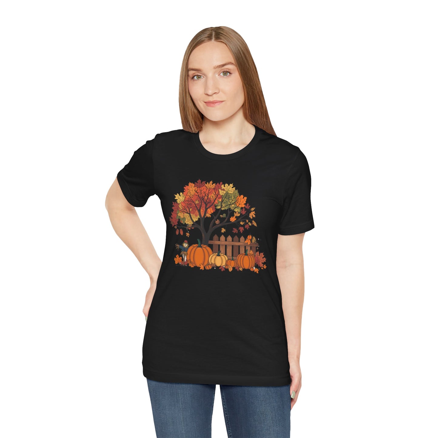 Camiseta gráfica con escena de otoño