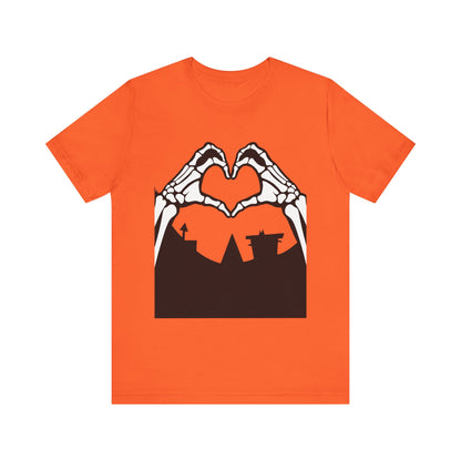 Skeleton Hands Heart Sign Halloween Women Girl T-Shirt