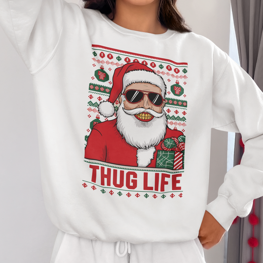 Santa's Thug Life Christmas Sweater | Funny Holiday Gift