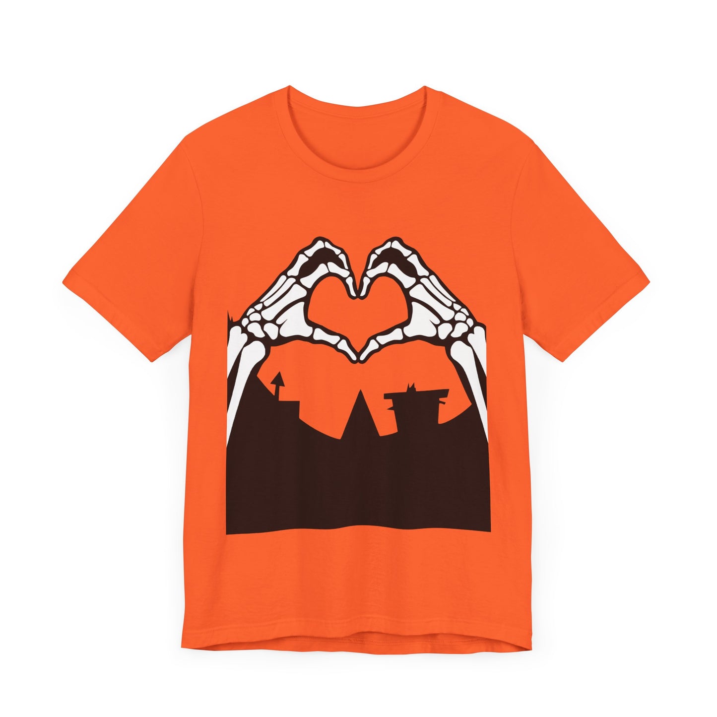 Skeleton Hands Heart Sign Halloween Women Girl T-Shirt