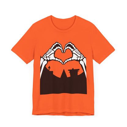 Skeleton Hands Heart Sign Halloween Women Girl T-Shirt