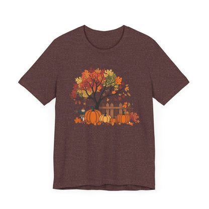 Camiseta gráfica con escena de otoño