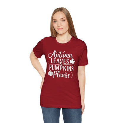 Hojas de otoño y calabazas, por favor: camiseta gráfica de regalo