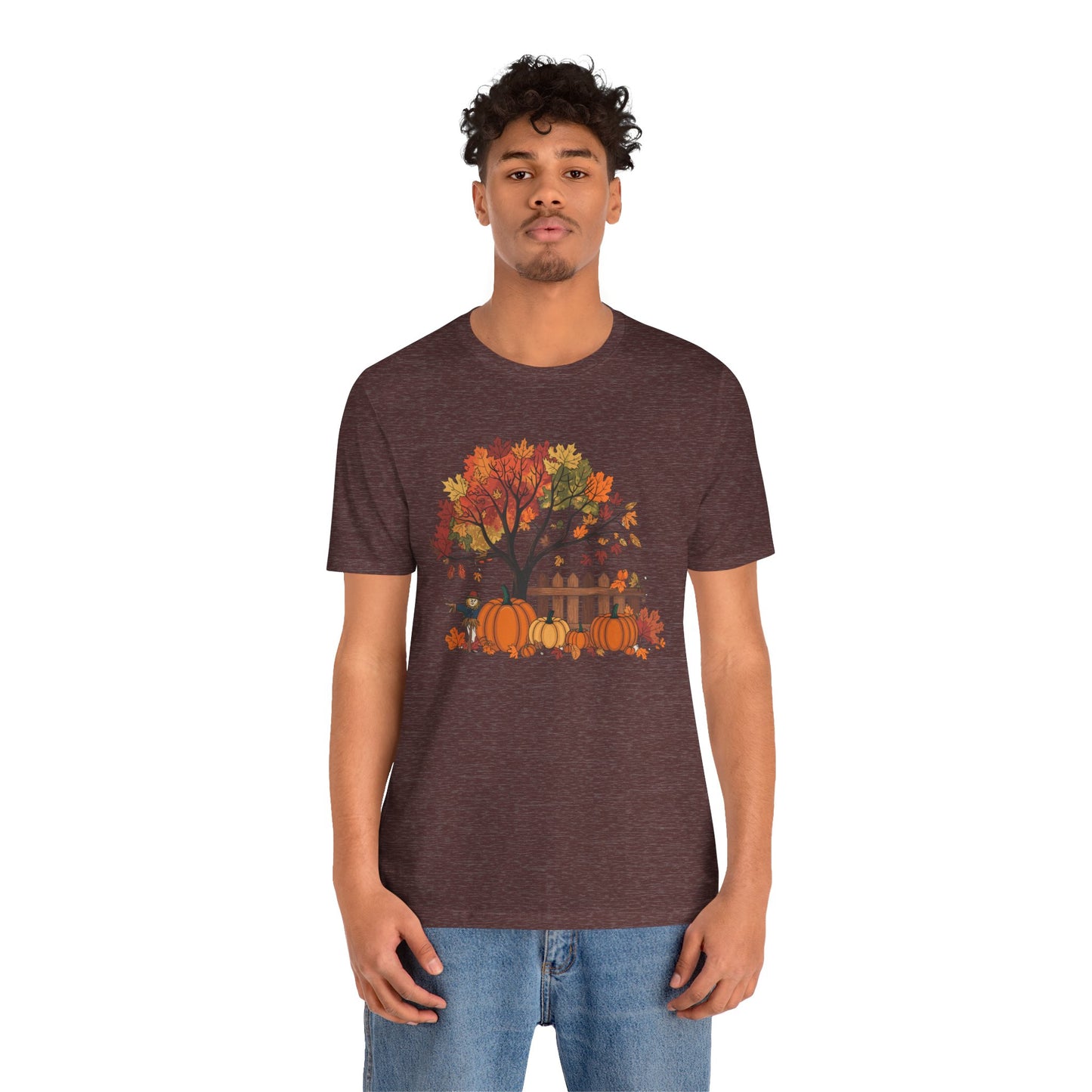 Camiseta gráfica con escena de otoño