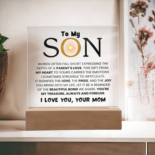 To My Son - Parent's Love - Square Acrylic Plaque