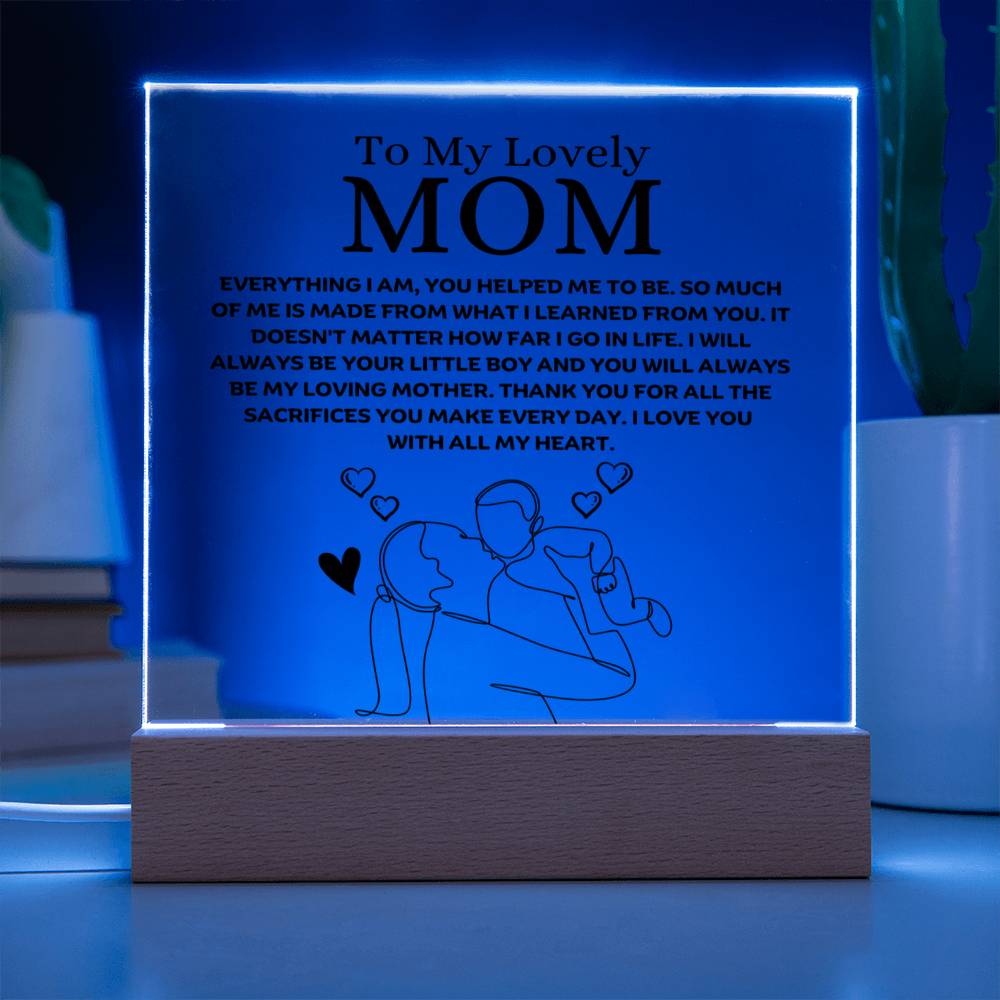 To My Lovely Mom - Your Little Boy - Square Acrylic Plaque