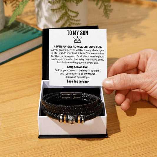 To My Son - Never Forget - Men's Bracelet