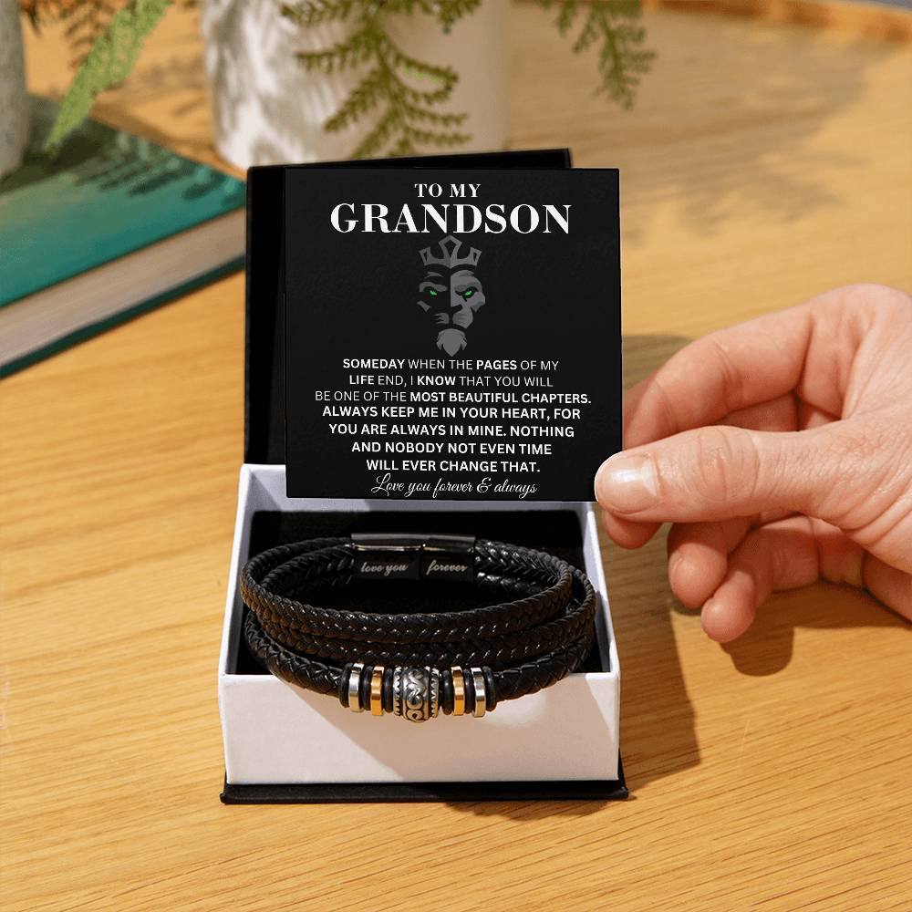 To My Grandson - My Life - Men's Bracelet