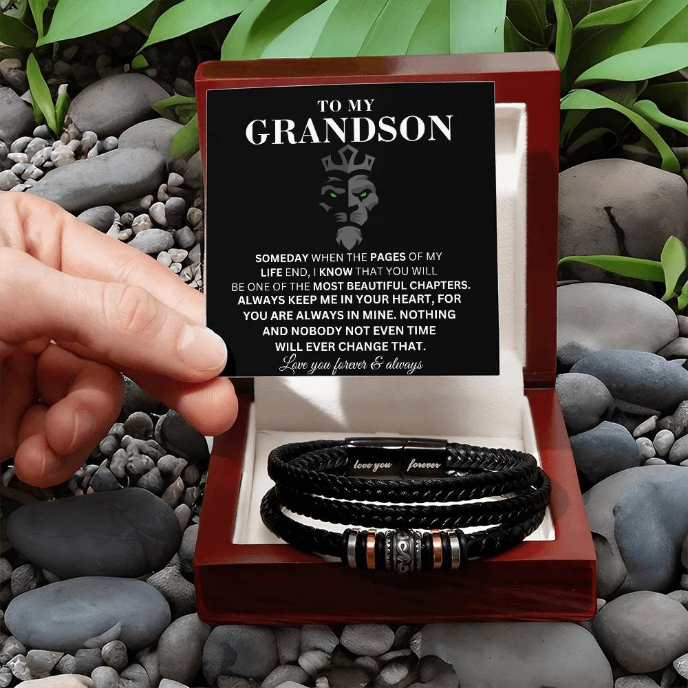 To My Grandson - My Life - Men's Bracelet
